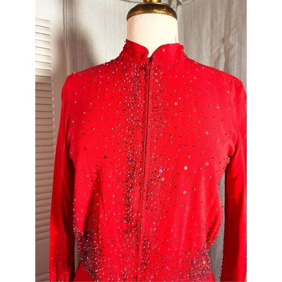 Emma Black | Women’s | Skirt Sets | Size 6/8 | Vintage Two-Piece Sequined Red Dr - Picture 2 of 12